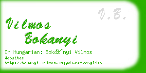 vilmos bokanyi business card